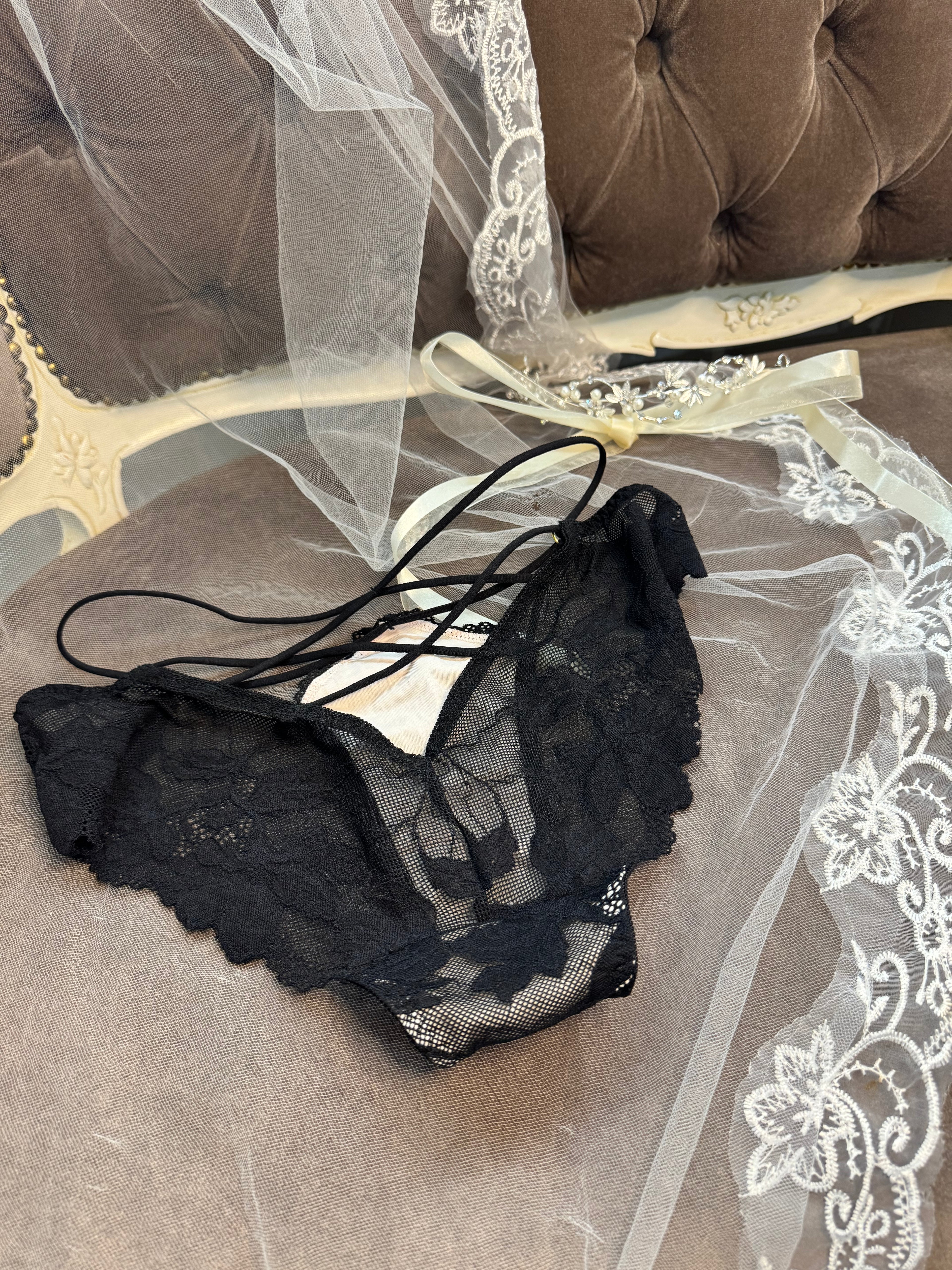 Cross Code Shorts Lace Fullback Nude Black レースフルバックショーツ 商品画像
