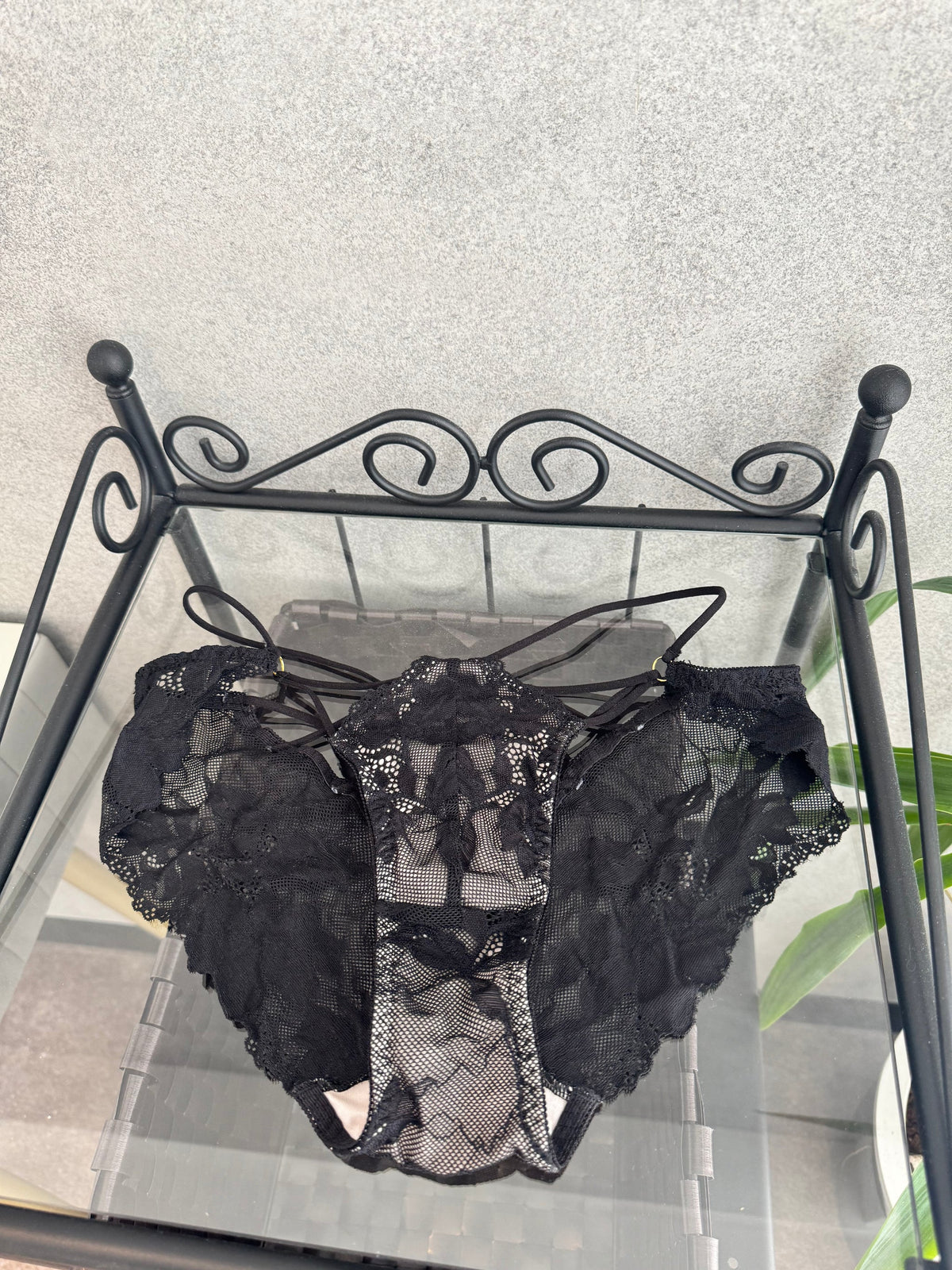 Cross Code Shorts Lace Fullback Nude Black レースフルバックショーツ 商品画像